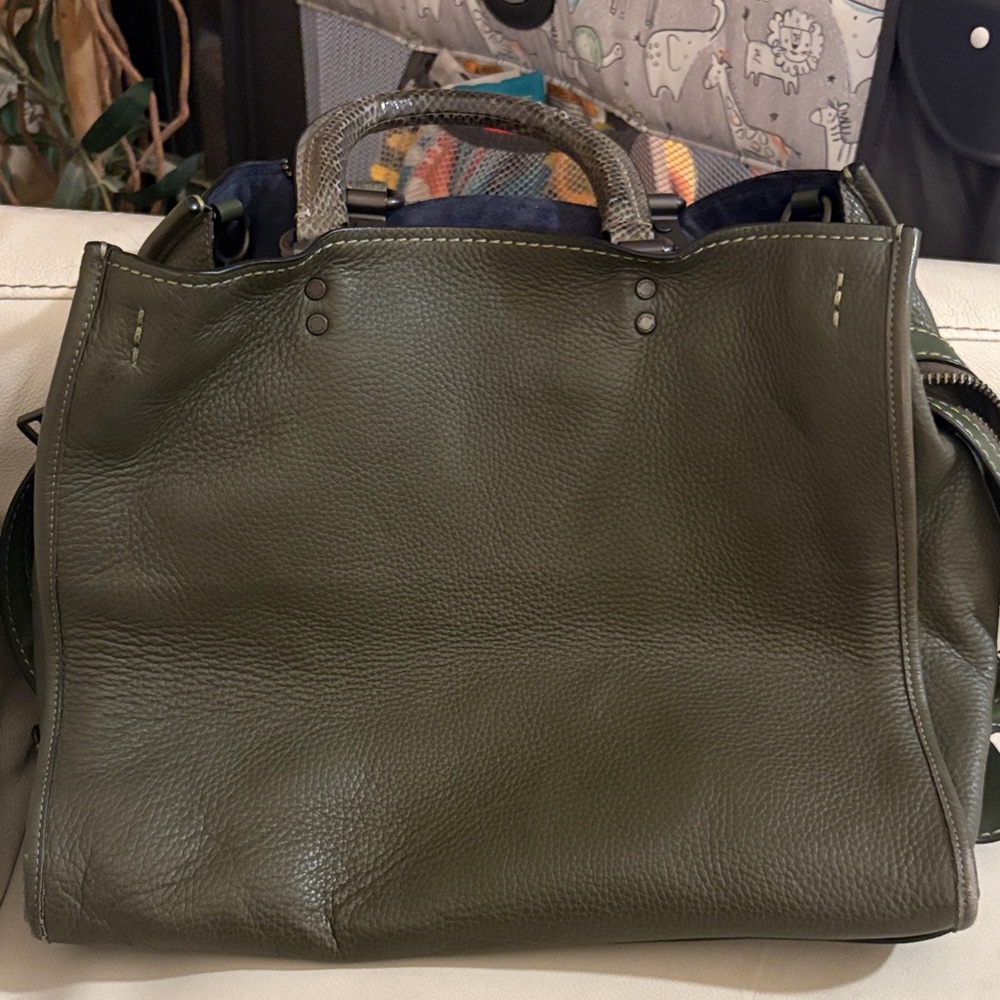 Coach Rouge Olive Green Leather Bag